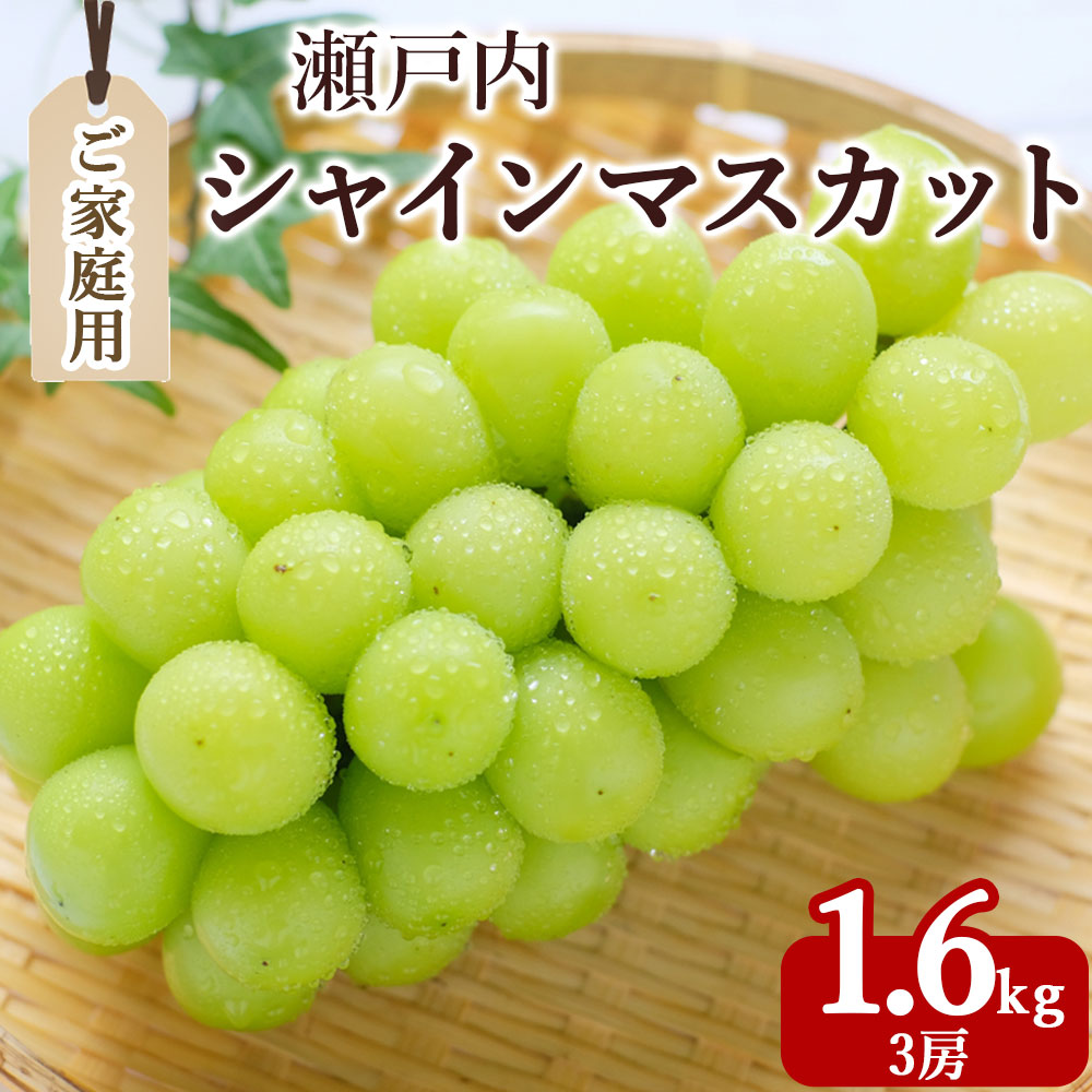 訳ありシャインマスカット2～4房(約1.6ｋｇ)家庭用