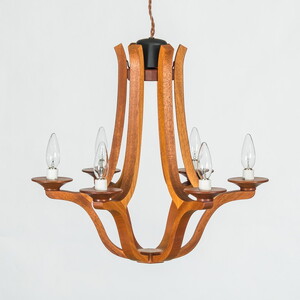 木のシャンデリア マホガニー LED電球無し ｜照明 ランプ インテリア 家具 工芸品 栃木県 塩谷町