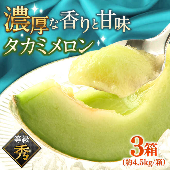 【2026年5月〜発送】【さわやかな味！ 】タカミメロン 3箱セット（1箱 3〜6玉）  / メロン 南島原市 / 南島原果物屋 [SCV006]