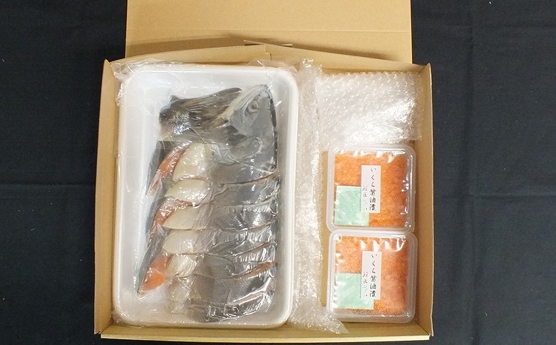 【北海道根室産】時しらず鮭600g×1P・いくら醤油漬け70g×2P B-42106