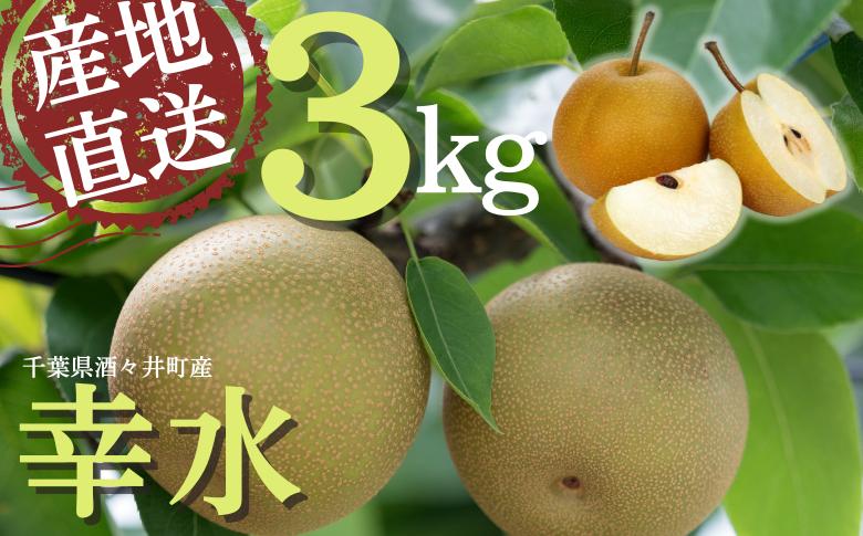 
                  もぎたて発送！甘い千葉県しすいの梨（幸水）3kg 【岩澤梨園】 数量限定   
                