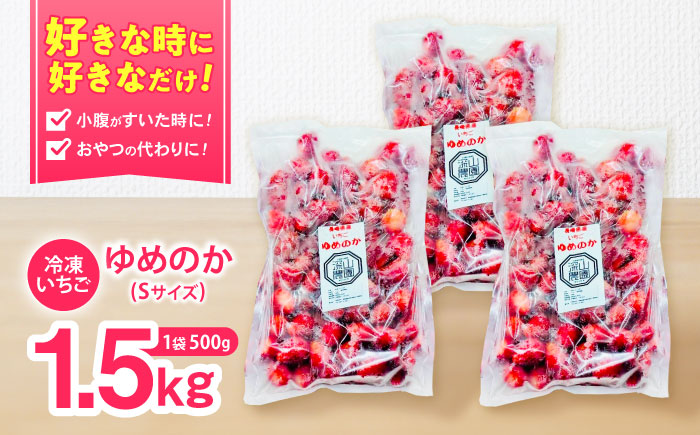 【完熟の恵み、ぎゅっと冷凍！】冷凍いちご「ゆめのか」 Sサイズ 1.5kg(500g×3) / いちご イチゴ 苺 冷凍 冷凍いちご 冷凍フルーツ イチゴジャム / 諫早市 / むらたサービス [AH