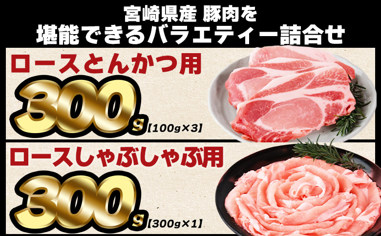 ＜豚肉バラエティー詰合せセット 4.1kg＞入金確認後、1ヶ月程度で発送【国産 宮崎県産 ぶた にく 精肉 とんかつ トンカツ 焼肉 焼き肉 スライス 小間切れ 豚こま 詰め合わせ 6種類 肩ロース 