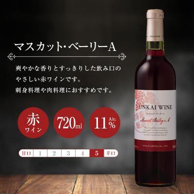 ふるさと納税 綾町 「雲海葡萄酒醸造所」マスカット・ベーリーA赤・デラウェア白　「赤白ワイン飲み比べセット」(綾町) |  | 01