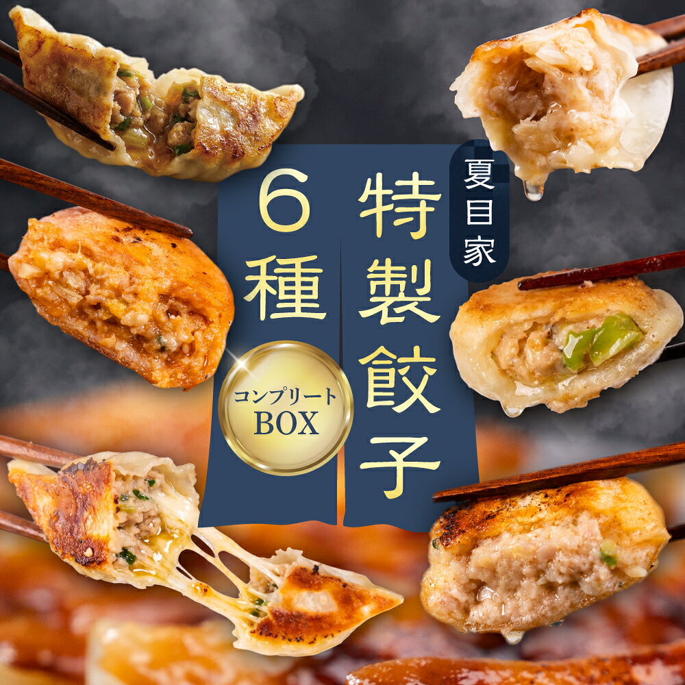 【ふるさと納税】夏目家コンプリートBOX『特製餃子6種フルラインナップ』（和風あん餃子、チーズ餃子、松阪牛肉汁餃子、丸もち餃子、ピリ辛丸もち餃子、チーズ丸もち餃子）