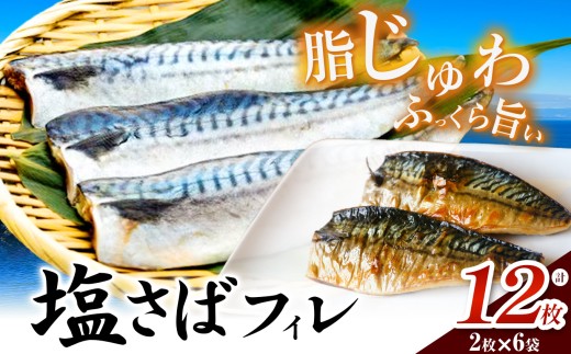 塩さばフィレ 12枚(2枚×6袋)小分けで便利だからお弁当のおかずに! 冷凍便でお届けします!