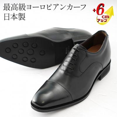 ふるさと納税 大和郡山市 ヨーロピアンカーフ 6cmアップシークレットシューズ ビジネス No.CA1301 黒 23.5cm