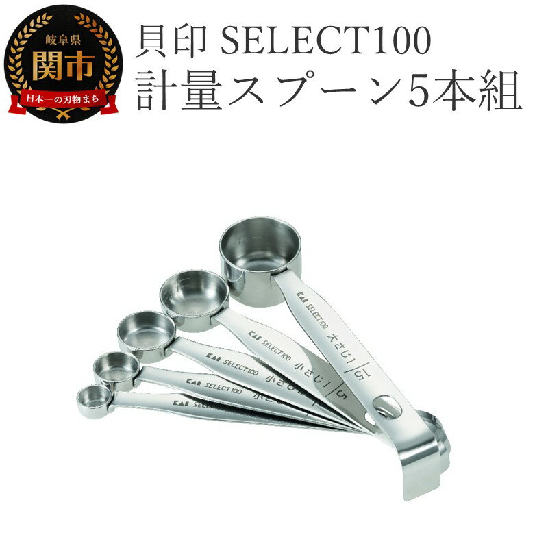 【ふるさと納税】貝印 SELECT100　計量スプーン5本組 5本セット 000DH3101 セレクト100 関市 キッチンツール 料理 刃物 おしゃれ 便利 大さじ 小さじ お菓子 おかし お菓子作り 製菓