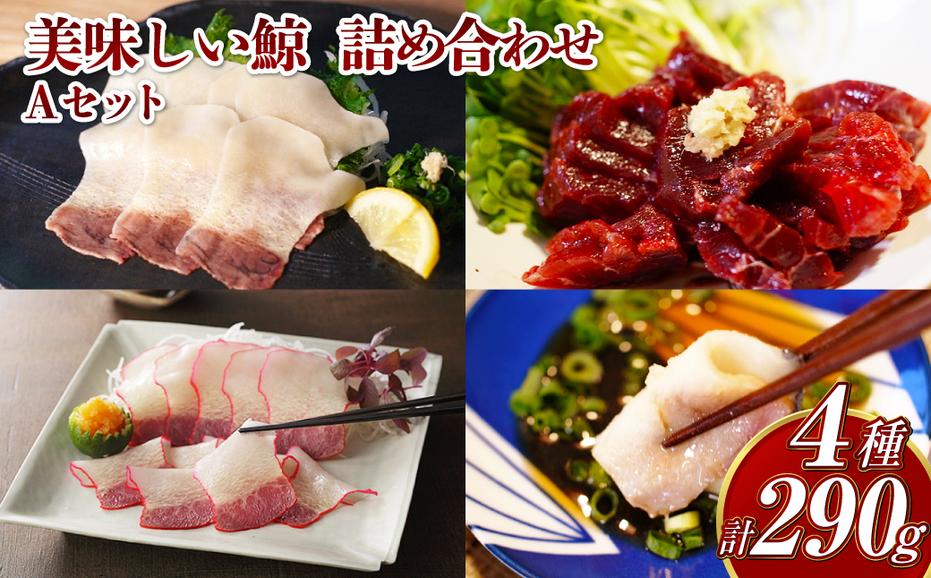 【7営業日以内発送】美味しい鯨 4種 詰め合わせ Aセット(小切れ170g・ベーコンスライス40g・すえひろスライス40g・さえずりスライス40g) くじら クジラ 刺身 ユッケ 長崎