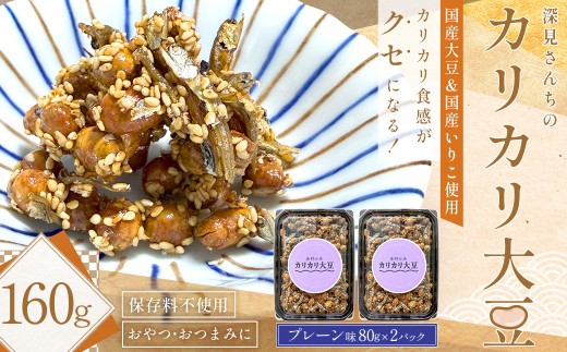 赤村伝承 深見さんちのカリカリ大豆 プレーン 80g×2  福岡県 赤村 4Y2