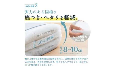 【 敷布団】 セミダブルロング 防ダニ抗菌