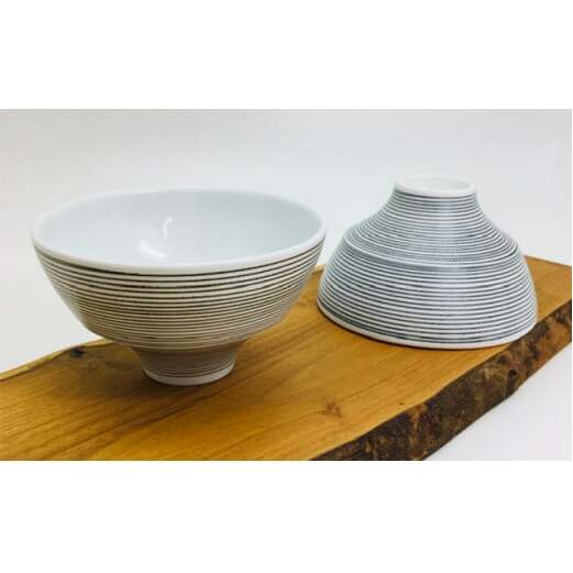 有田焼象嵌（ぞうがん）ちゃわん 茶・黒セット マルコウ陶苑 A14-27_イメージ1
