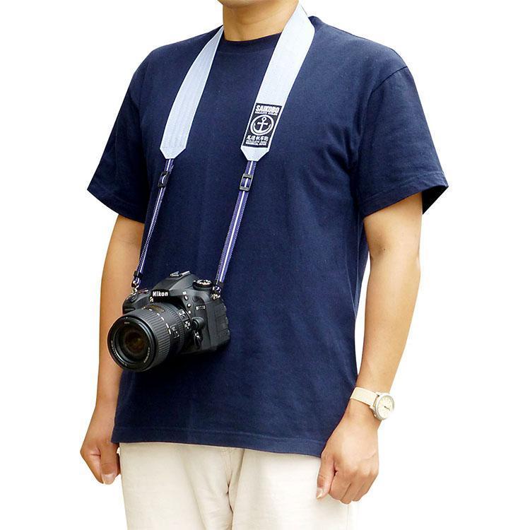 【尾道帆布】X【真田紐】40mm幅 一眼レフ用ネックストラップ（赤）[尾道 帆布鞄 彩工房]【尾道 はんぷ ネックストラップ 特産品 シンプル ファッション 人気 おすすめ 広島県  尾道市】
