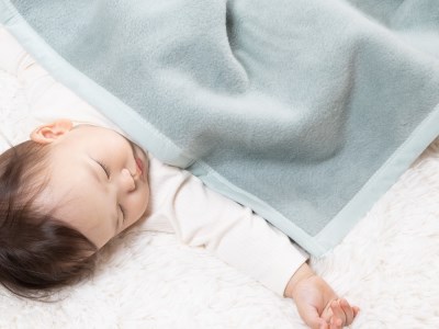 ベビー綿毛布 (毛羽部分) アッシュグリーン 毛布の町泉大津産 N-MM100 [3457] | ベビーブランケット ベビーブランケット