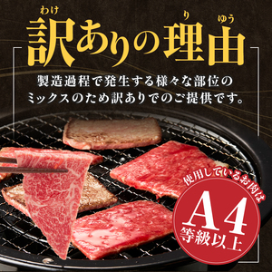 【美味しい宮崎牛専門店ミヤチクからお届け】４等級以上宮崎牛訳あり焼肉バラエティパック　おためし500ｇ