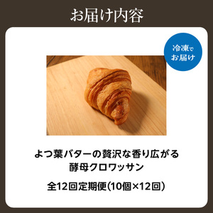 【全12回定期便】よつ葉バターの香り♪酵母クロワッサン１０個 065-06-T04