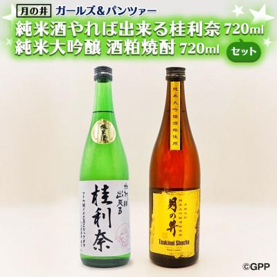 ふるさと納税 大洗町 月の井 純米酒やれば出来る桂利奈・純米大吟醸酒粕焼酎セット　AW044