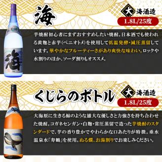 人気焼酎！海&くじらのボトル1800mlセット（合計２本）