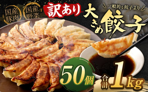 
【訳あり】【国産冷凍生餃子】ラー麦を使用した大きめ餃子 50個 計1kg 冷凍 生餃子 ギョーザ
