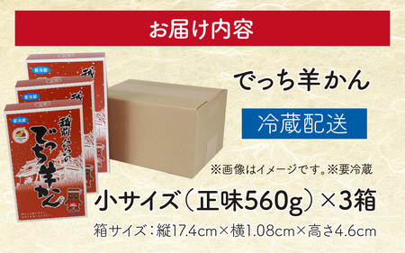 【先行予約】福井県大野市 冬の名物 でっち羊かん（手作り菓子 陽明堂 水ようかん）小サイズ（正味560g）×3箱【11月以降順次発送】