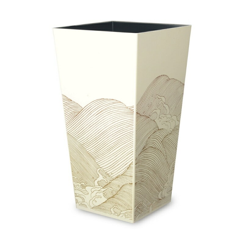 【ふるさと納税】蒔絵調 ダストボックス L角 9.5L 波ホワイト タツクラフト 【Tk150】 | ゴミ箱 Bosk バスク キッチン ペール キッチン 橋本達之助工芸 TATSU-CRAFT おしゃれ 送料無料 ごみ箱 ダストボックス くず入れ 日本製