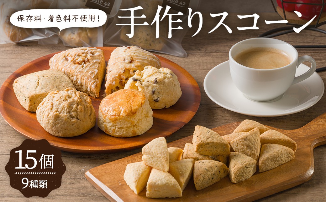 
                  手作りスコーン6種+ミニスコーン3種詰め合わせセット＜計15個入＞ スコーン おやつ お菓子 菓子 洋菓子 【社会福祉法人楽晴会】【ms31-01】
                