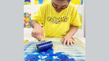 2024あじさい木版画カレンダーセット カレンダー 2024 壁掛け 暦 B3 木版画 シール ピンバッチ セット アート オリジナル [AP002ya]