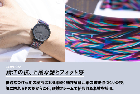 鯖江発！眼鏡職人が作った新感覚の腕時計 バングルウォッチ40　（バングル＋ウォッチ本体）シャイニング