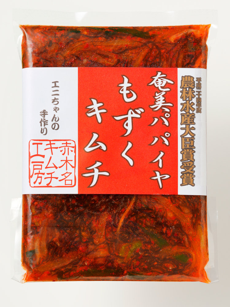 パパイヤもずくキムチ 250g 3個 - 鹿児島県 奄美市 奄美大島 青パパイヤ 歯応え シャキシャキ 冷奴や納豆のトッピングに 作ったその日に冷凍 赤木名キムチ工房-1001