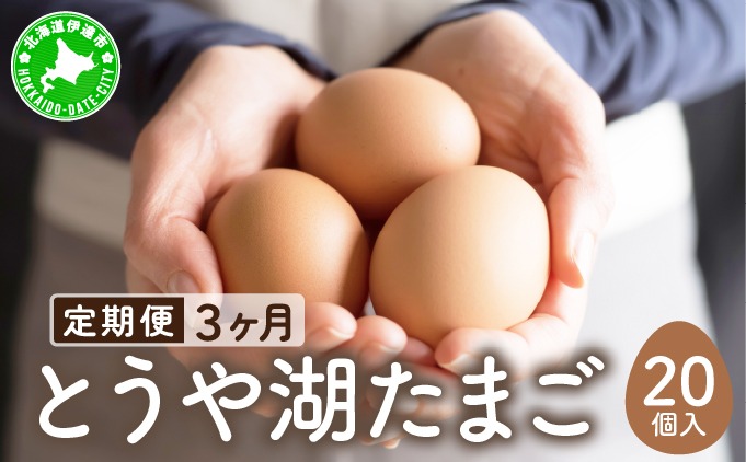 【3ヵ月 定期便】 北海道 伊達市 とうや湖 卵  20個 入り たまご