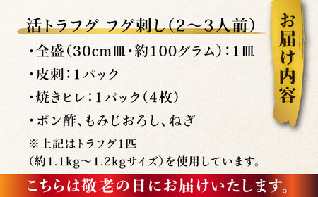 【敬老の日にお届け！】【長崎県産】トラフグフグ刺し・フグ鍋セット（2〜3人前）  / ふぐ 刺身 鍋 南島原市 / ながいけ[SCH073]