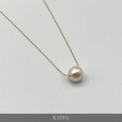 ふるさと納税 伊勢市 K10YG　アコヤ真珠　スルーペンダント　8ミリアップ　1666
