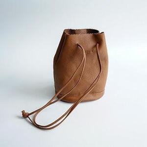 【レザー巾着】Drawstring bag　カラー：Red Brown