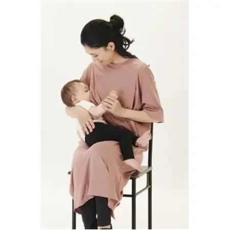 マタニティから使えるモーハウスの授乳服　シンプルワンピース(ブルーグレー)_装飾品・工芸品 女性・レディース 洋服 _【配送不可地域：離島・沖縄県】【1590250】