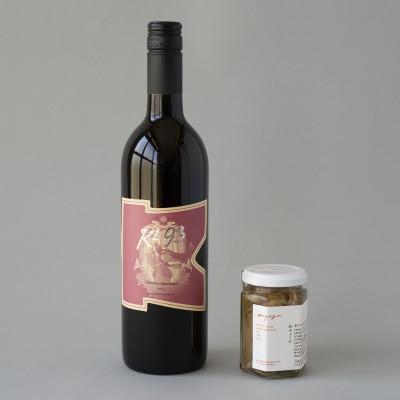 ふるさと納税 韮崎市 カベルネ・ソーヴィニヨンと「みょうが」のピクルスセット