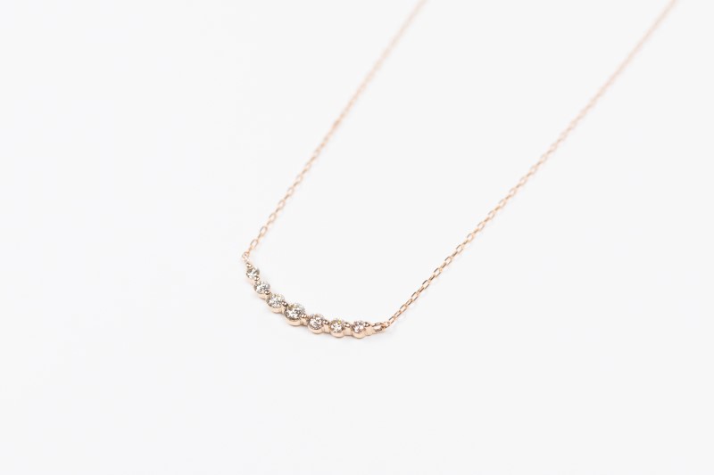 0.2ct K18PGアーチネックレス HY-9
