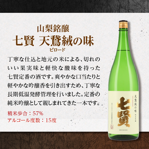 七賢 【天鵞絨(ビロード)の味　純米吟醸】＆武の井 【純米吟醸　ひとごこち】純米吟醸一升瓶セット 【七賢】 日本酒 純米吟醸 1800ml 一升瓶 2本 セット 七賢 天鵞絨(ビロード)の味 武の井 