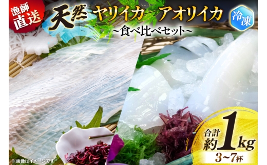 イカ ヤリイカ アオリイカ 食べ比べ セット 約1kg (3～7杯) [ひばり 長崎県 平戸市 hr42bgy420528]いか 天然 漁師直送 冷凍 イカの王様 水イカ 刺身 詰め合わせ 海鮮 魚介 刺身 刺し身 イカ丼 天ぷら 煮つけ 炒め物 新鮮 国産 お取り寄せ 高級 グルメ おつまみ 酒の肴 贅沢 産地直送