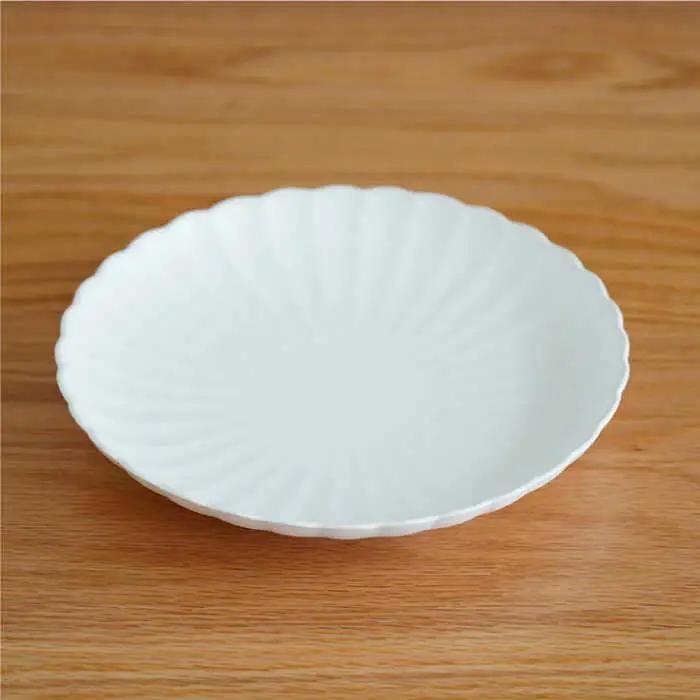 【波佐見焼】花しのぎ ペア 大皿 プレート (白鼠・薄赤) 食器 皿 【団陶器】 [PB79] 波佐見焼