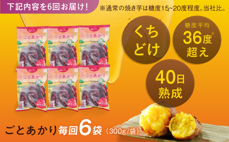 【6回定期便】焼き芋 ごとあかり（紅はるか）300g×6袋五島市/ごと[PBY039] レンジで簡単 サツマイモ おやつ 小分け さつまいも 芋