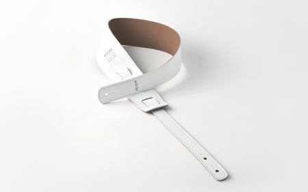 AQUBE MUSIC PRODUCTS ギターストラップ　シュリンク ホワイト ［ M ］(裏面カラー：スウェードグレー)_0029-010-T05-1
