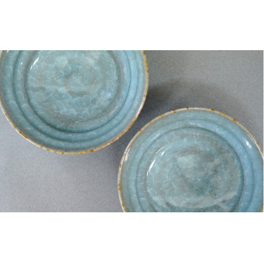 有田焼 貫入4寸（12cm）小鉢2個セット 青磁 食器 鉢 うつわ 作家 梶原大敬 茂正工房 A20-504_イメージ5
