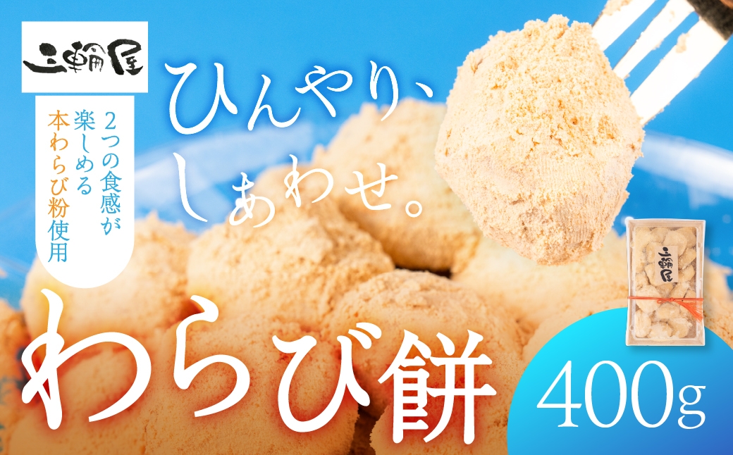
                  【現寄附金額は9/30まで】わらび餅 400g 本わらび粉 和菓子 冷凍 ぷるぷる もちもち きな粉 きなこ おやつ スイーツ 和スイーツ 夏スイーツ 半解凍 シャーベット食感 家庭用 国産 冷凍食品 冷食 プレゼント わらび餅 美味しい おいしい 人気 わらび餅 三輪屋製菓 岐阜県 大垣市
                