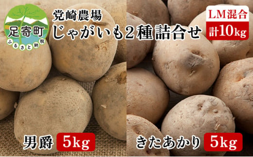 
十勝足寄町 党崎農場のじゃがいも2種詰合せ計10kg（男爵5kg・きたあかり5kg）
