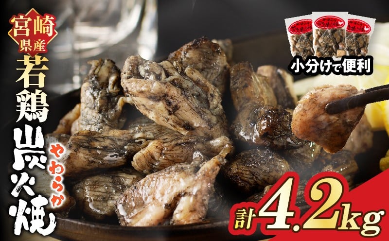 
                  宮崎県産若鶏炭火焼(計4.2kg) 肉 鶏肉 加工品 国産_T017-0135
                