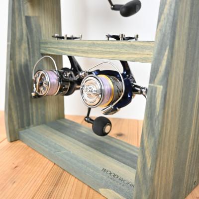 ふるさと納税 横手市 WOOD WORKS リールスタンドBタイプ/Mサイズ【本体カラー:ミリタリーグリーン】 |  | 01