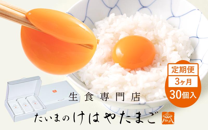
            たいまのけはやたまご　30個入　3ヶ月定期便　／　定期便　たまご　生卵　奈良県　葛城市【tegg-tkb004】
          