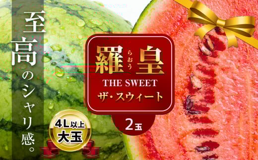大玉 スイカ 羅皇 2玉 『 かめまる食堂 』 | フルーツ 果物 くだもの すいか 西瓜 熊本県 玉名市