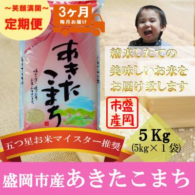 ふるさと納税 盛岡市 【毎月定期便】あきたこまち 5kg全3回