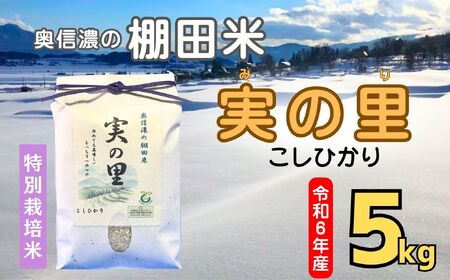 【令和6年産】 こしひかり 『奥信濃の棚田米 実の里』 5kg (6-59C)
